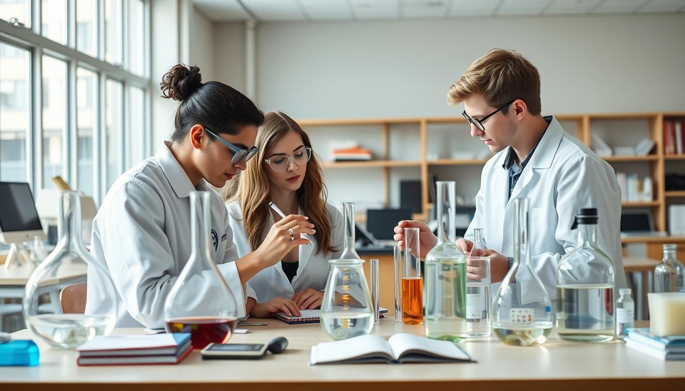 Student using learning strategies while studying